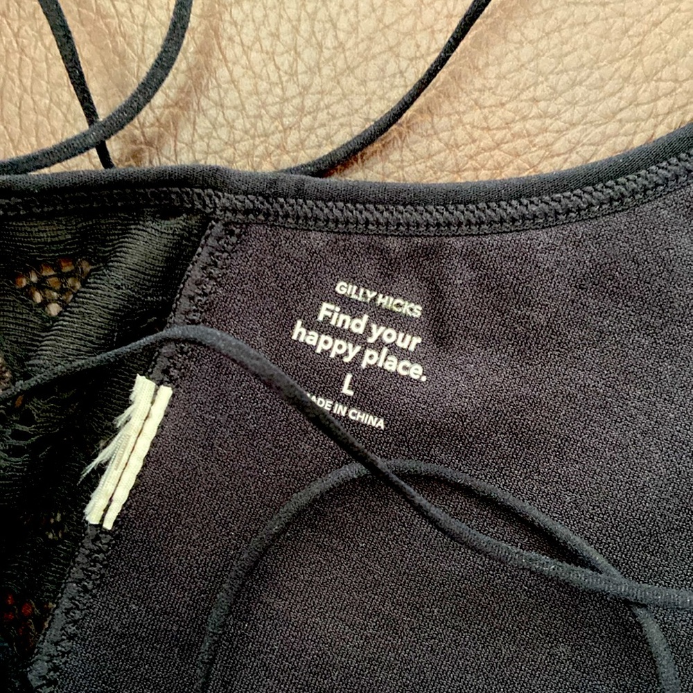 Black bralettes (2) w/lace back. Size S & size L. NWOT. - Picture 3 of 8